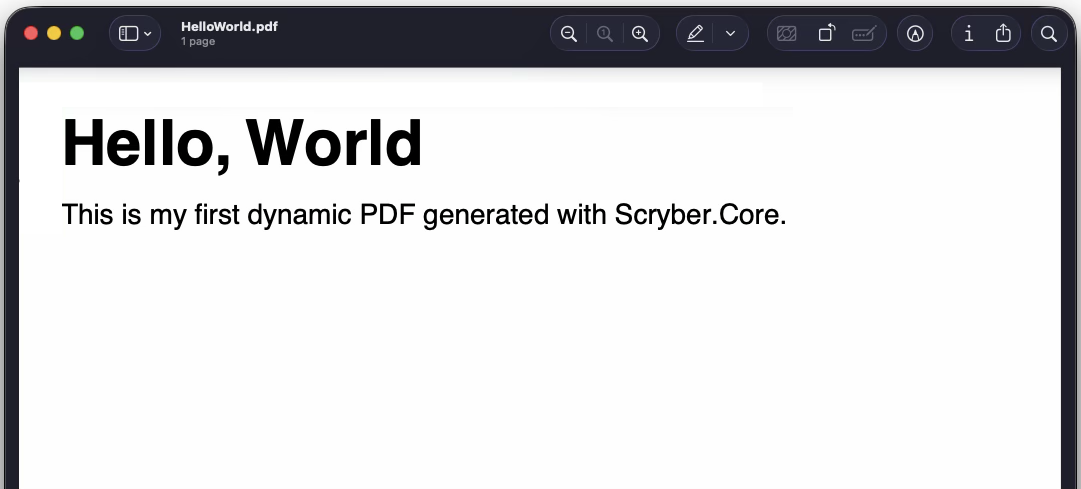 Hello World Preview